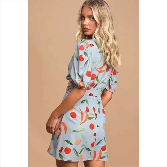 Floral Print Puff Sleeve Dress - Picture 10 of 11